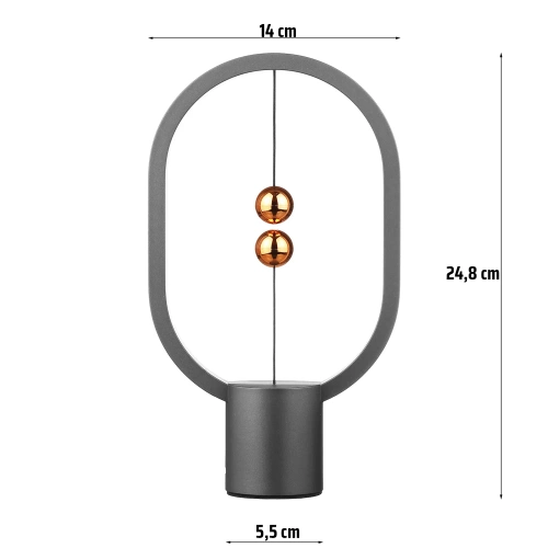 Kabellose Nachtleuchte | 25 cm | Balancierende Magnetleuchte | MDL-H250-B