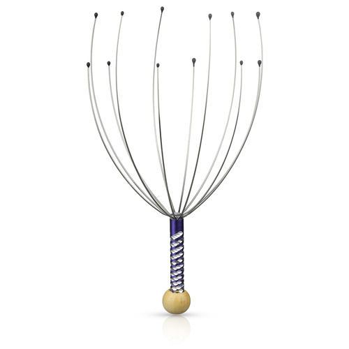 Kopfhaut-Massagegerät | ayurvedisches Massagegerät für entspannende Kopfmassage | rot | SM-12CL-RED