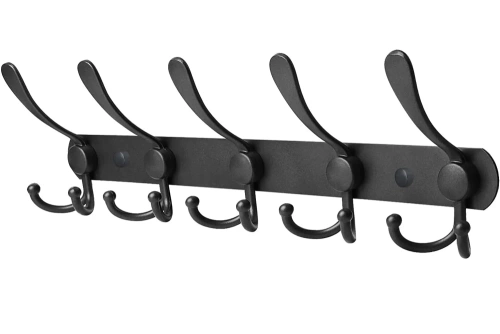 Metall-Wandhaken für Kleidung und Handtücher | Wandmontage | schwarz | DSW-H05-BLACK