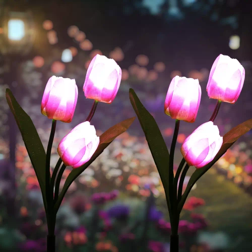 Solarblume | Solar-LED-Gartenlaterne Tulpe | 65 cm, 600 mAh | FLD-40-PINK