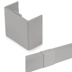 Gerader Verbinder für Abdeckleiste 40x20mm | grau | CDT-02