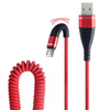 Micro USB 1M | Spiralkabel USB zum Aufladen des Telefons | Quick Charge 3.0 2.4A | AM32