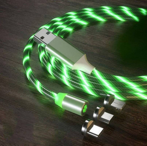 3-in-1 1M | Leuchtendes magnetisches Ladekabel für Telefon mit 3 Anschlüssen | AM67