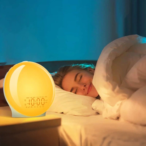LED-Wecker mit Lichtfunktion | Sonnenaufgangssimulation, Nachtlicht, FM-Radio | WRSL22