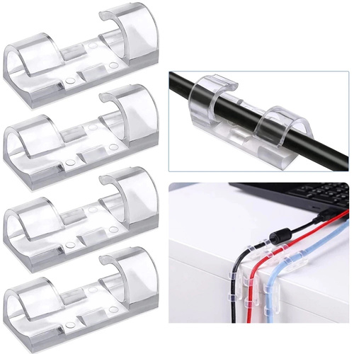 Set 10 Stück Kabel- und Draht-Organizer | Nano-Klips mit Klebeband | Transparent | KZ-D58