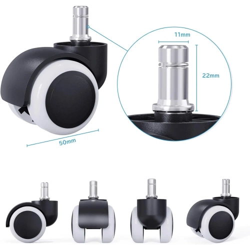 Universelle Bürostuhlrollen | 5er Set Möbelrollen | Drehstuhlrollen | WXL-D50MM-5PCS