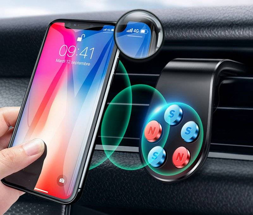 Magnetische Aluminium-Autohalterung für Handy | 3 Farben | PSI-M046