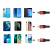 USB 3-in-1 Kabel | Micro-USB, USB Typ-C, Lighting | Nylon-Kabel 1,2m | B5-3in1-rot