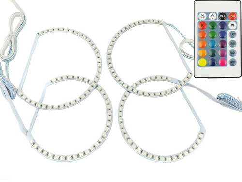 LED-Ring-Set | 4 Ringe mit Controller und Fernbedienung | RGB