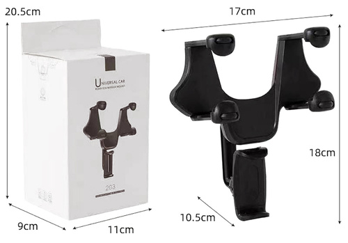 Kfz-Handy- und Navigationshalterung zur Befestigung am Rückspiegel | HO01