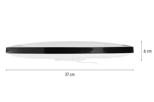 Schwarze, runde LED-Deckenleuchte 24W | Flimmerfreies Aufbaupanel | RLB-C30W-B
