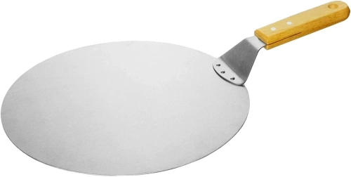 Stahl-Pizzaschaufel | Brot- und Gebäckschieber | Runde Ofenschaufel | MD-120-SILVER