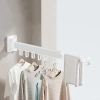 Ausziehbarer Kleiderständer | Faltbarer Wäscheständer, Wandhalterung mit Haken | weiß | LYJ-S30-WHITE