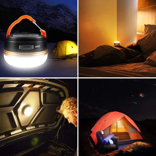 LED-Campinglampe | Taschenlampe mit Magnet und Powerbank-Funktion, 4 Leuchtmodi, SOS, 1.800 mAh, 300 lm, bis zu 20 h Laufzeit | HWL-003