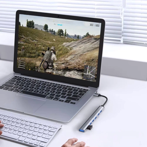 USB-Hub mit 7x USB-A-Anschlüssen | Adapter, 7-in-1-Verteiler | HUB