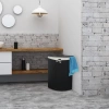 Schwarzer Wäschekorb | Bambus-Spielzeugkiste | Holzwäschekorb | Einzelkorb für Wäsche im Badezimmer | Eckkorb | AYL-60L-BLACK
