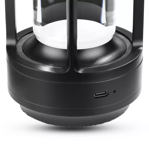 LED-Tischleuchte für Camping | integrierter Akku 2.000 mAh, Touch-Bedienfeld, 3 Lichtfarben, dimmbar | schwarz | HJA27