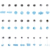 Zuckerbäckerei-Ärmel + 24 Spitzen | Teigschaber | FM-034-BLUE