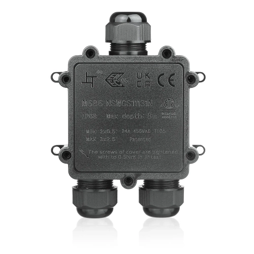 Wasserdichte Kabeldose IP68 3-polig | Elektrischer Verbinder 450 V 24 A für Kabel 3–14 mm | M686-Y