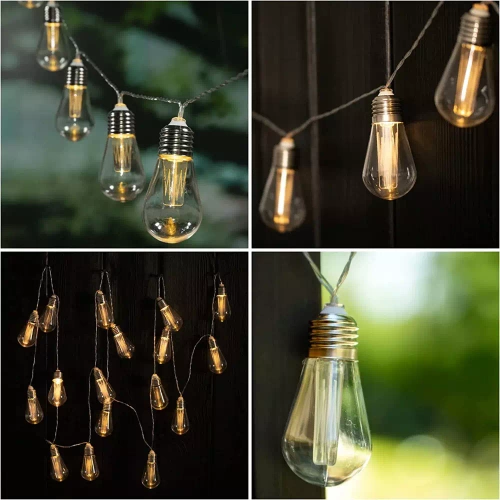 LED-Girlande solar | 20 LED-Leuchtmittel | 6 m | SDC-S20LED-6M