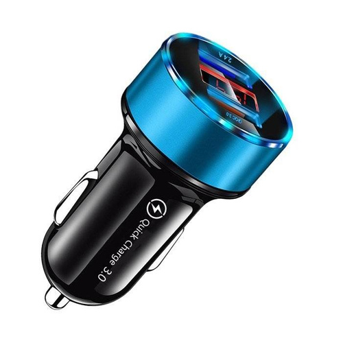 Schnellladegerät fürs Auto 2x USB mit LED-Display | Quick Charge 3.0 | Spannungsmesser | CA-003
