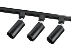 Modern Schienensystem Komplettset | Schienenbeleuchtung | 1m Schienenprofil + 3x flammige GU10 Spot Strahler | Deckenlampe