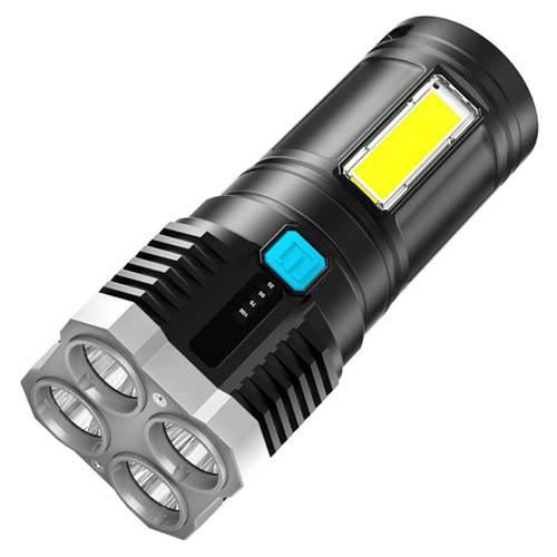 Multifunktions-Taschenlampe 4x LED + COB mit integriertem Akku | 1000lm, 4 Leuchtmodi, bis zu 8 Stunden Betriebsdauer | TL-S03