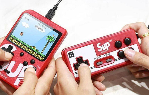 Mini tragbare Retro-Spielekonsole mit Controller | 400 Spiele 3.0 | RS400-Double
