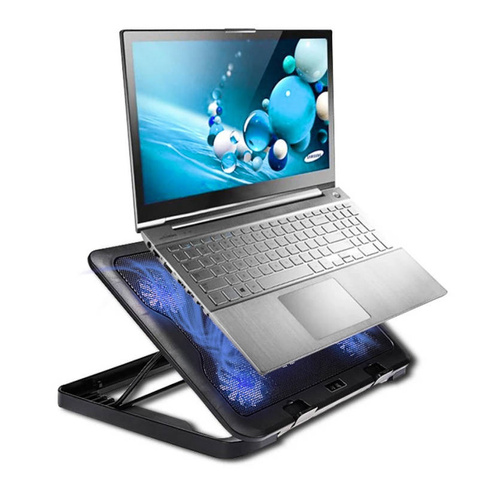 Laptop-Kühlerständer | für 12-17 Zoll Laptops | 5 Lüfter | USB-Hub | LED | C5-BLACK