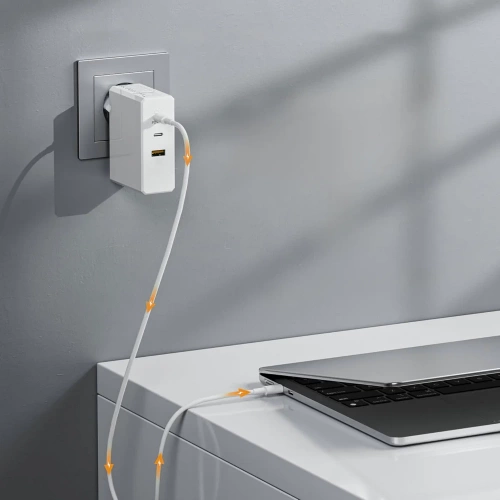Ladegerät | 65 W, mit USB-C-Anschlüssen und USB 3.0-Anschluss | GaN