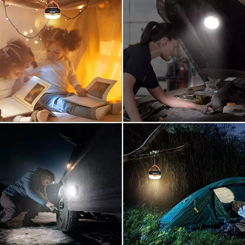 LED Campinglampe, Outdoor-Taschenlampe mit Magnet und Powerbank-Funktion | 4 Beleuchtungsmodi, SOS, 1800mAh, 300lm, bis zu 20 Stunden Betriebsdauer | HWL-003