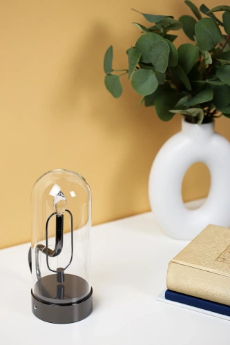 LED-Tischleuchte | kabellose Nachtleuchte in Kerzenform | schwarz | XFD-C235-BLACK