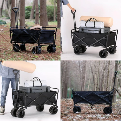 Faltbarer Reisewagen | Großer Transportwagen 100kg | Strandwagen 120L | CP01-80