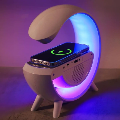 LED-Wecker mit kabelloser Ladefunktion, Bluetooth-Lautsprecher und RGB-Nachtlicht | Multifunktionsuhr | BT3401