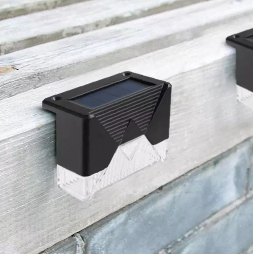 LED-Gartenleuchte Set | 4 Stück, solarbetrieben, zur Montage an Treppen, Zaun oder Geländer | BS-113