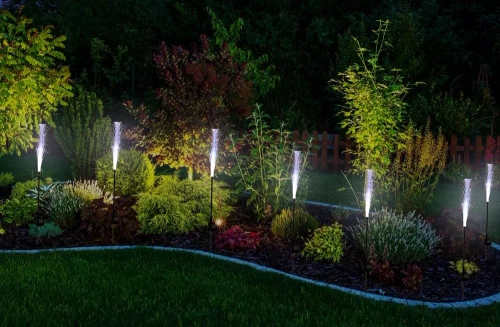 Solarblume | Solar-LED-Gartenlaterne Kaltfeuer | 90 cm, 600 mAh | FLD-45-WHITE