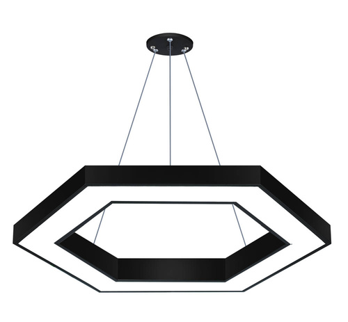 LED-Pendelleuchte | 60 W | Hexagon | Aluminium | CCD flimmerfrei | Ø 100x6 cm | LPL-002