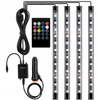 RGB-LED Innenbeleuchtung Auto | Ambientebeleuchtung Auto Atmosphäre Licht mit APP | Wasserdicht | Strip mit Zigarettenanzünder | 4x LED-Streifen 12 LEDs 5050 22cm | IR-Fernbedienung | Musikmodi