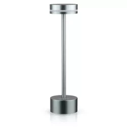 LED-Tischleuchte | moderne Nachttischleuchte mit integriertem Akku | grau | ATL08-GREY