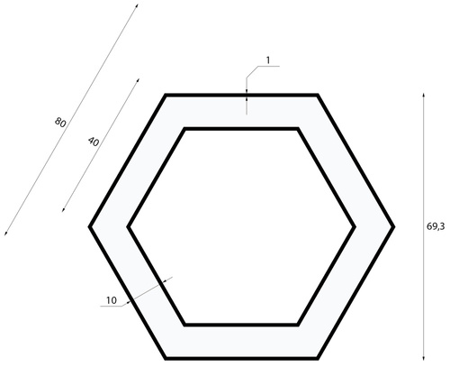 Deckenpendelleuchte LED 50W | Sechseck | Aluminium | Blendfreies CCD | Φ80x6 | LPL-002