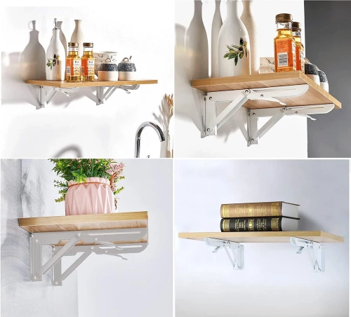 Regalhalterung | Klappbare Regalstützen | Klappbare Regalstützen für Regalböden | FB-A40CM-WHITE