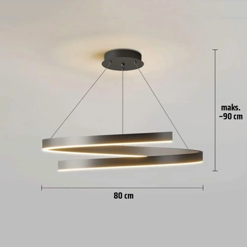 LED-Pendelleuchte | spiralförmig, 80 cm, 100 W | RLO-80CM-100W-B