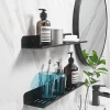 Metall Badezimmerregal | Schwarzes Duschregal 80cm | Hängeregal | BDS-L80CM-B