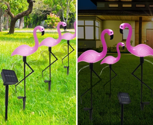 Garten Solar-LED-Laterne Flamingos 3er Set | 51cm, 600mAh | BRD-3IN1