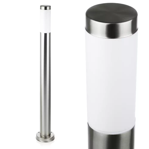 Gartenleuchte Stehleuchte rund für E27 Leuchtmittel | 90 cm, 230 V, Edelstahl | LLR-90CM