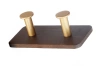 Bambus-Kleiderbügel | Handtuchhalter | Kleiderhaken mit zwei Haken | YG-DH13-BROWN