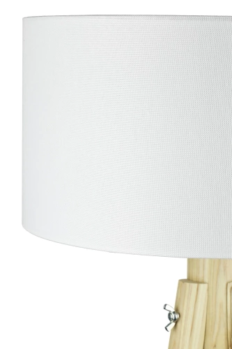 Weiße Stehlampe | Boho Beleuchtung für Wohnzimmer, Schlafzimmer | Weiße Stehlampe mit Holzgestell | DYT-L150