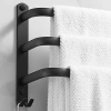 Handtuchhalter | Wandhalterung für das Badezimmer | Badezimmerstange | MJR-50CM-3-BLACK