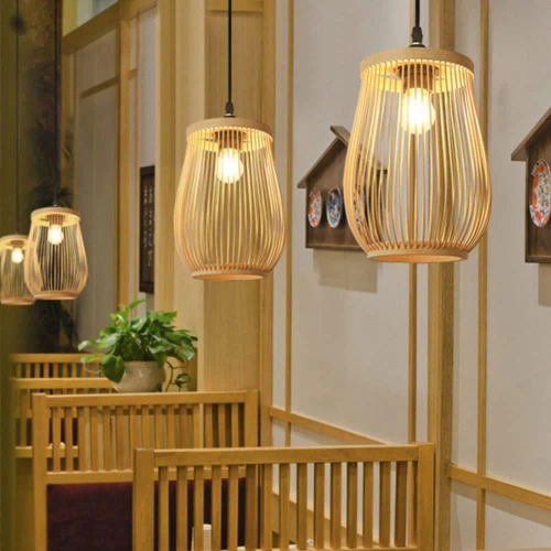 Pendelleuchte aus handgefertigtem Bambus | BOHO-Stil | Chinesischer Kronleuchter