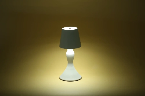 Kabellose Tischleuchte mit integriertem Akku | Stilvolle Nachttischleuchte mit Farb- und Helligkeitsregelung | weiß | YG-D021-WHITE